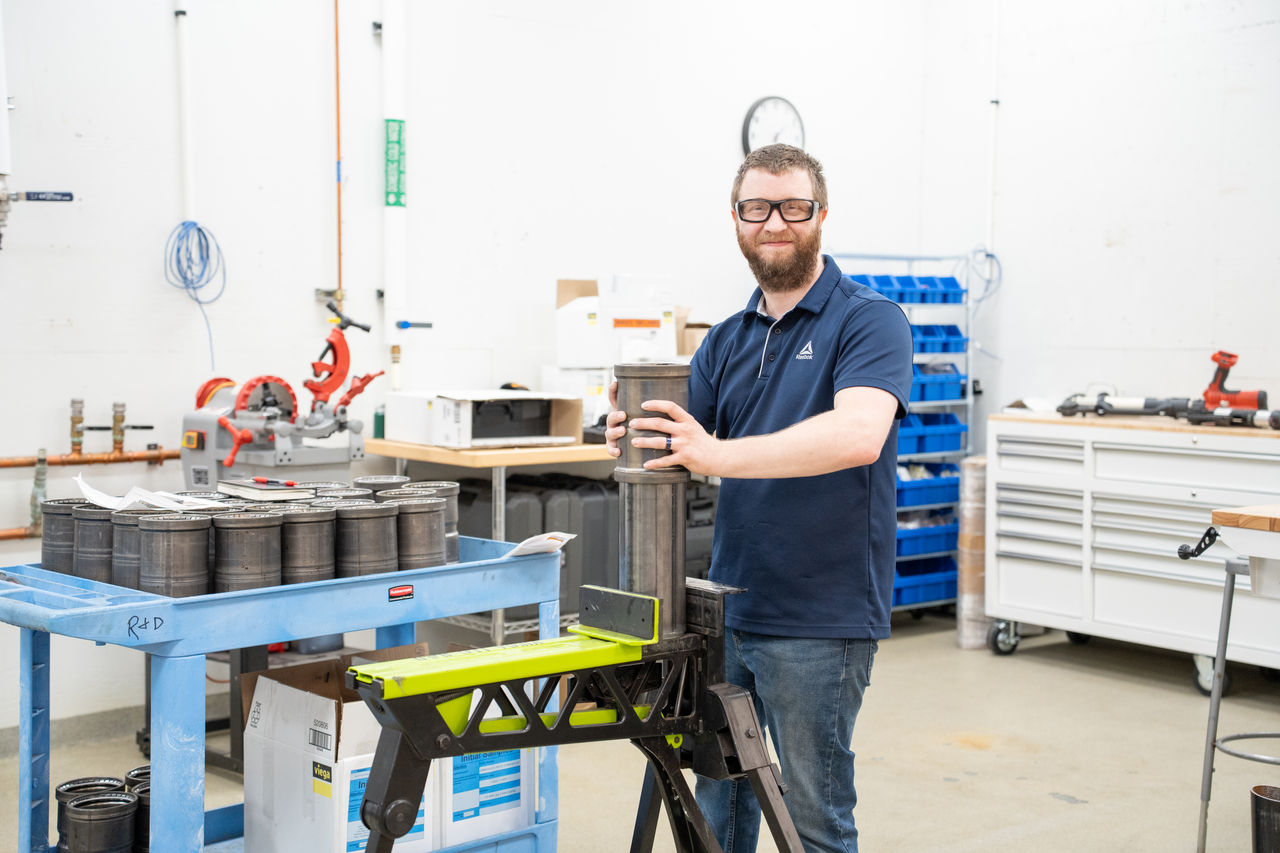 Apprentice in workshop 