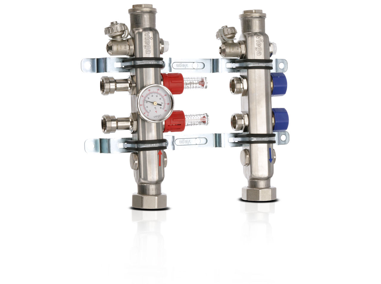 White background with reflection of manifold