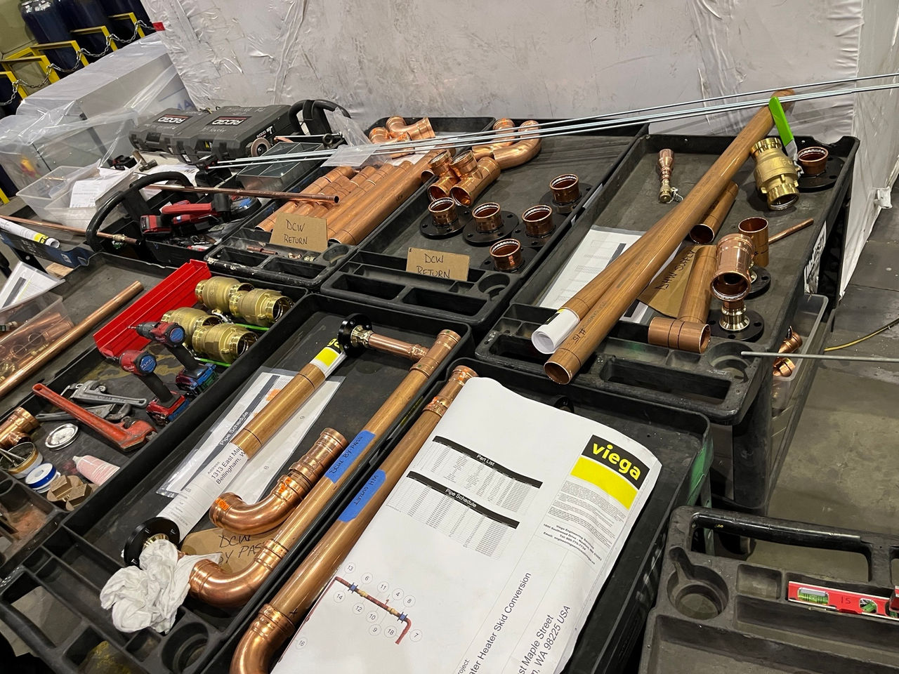 Full display of Viega products