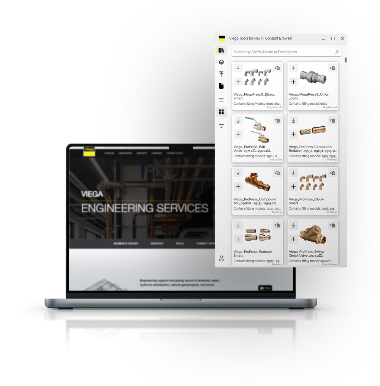 Monitor mock up with VIega's revit plugin tool